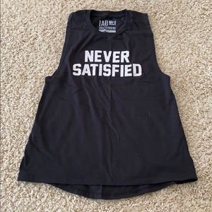 IAB MFG “Never Satisfied” black tank top